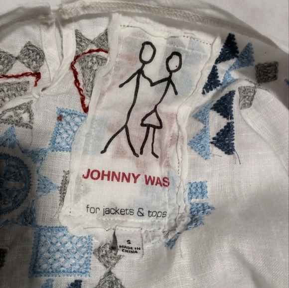 Johnny Was For Jacket & Tops Linen Artsy Top Embroidered Relaxed Fit Small - Picture 3 of 7